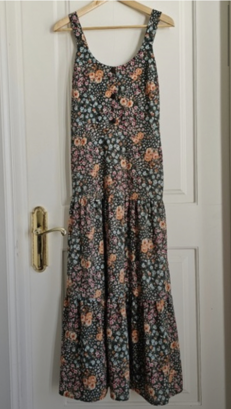 MONETEU Los Angles Bohemian Floral Tiered Maxi Dress